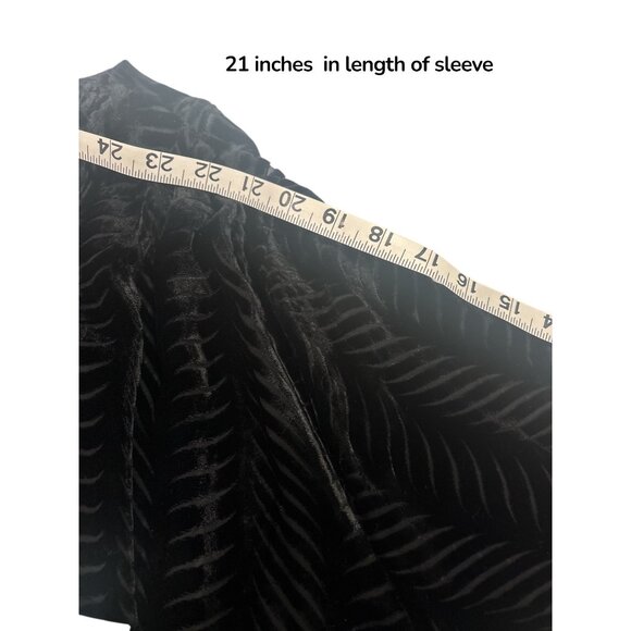 Helen Ainson Black Burnout Velvet Open Front Jacket Long Sleeve Size L - Picture 12 of 12